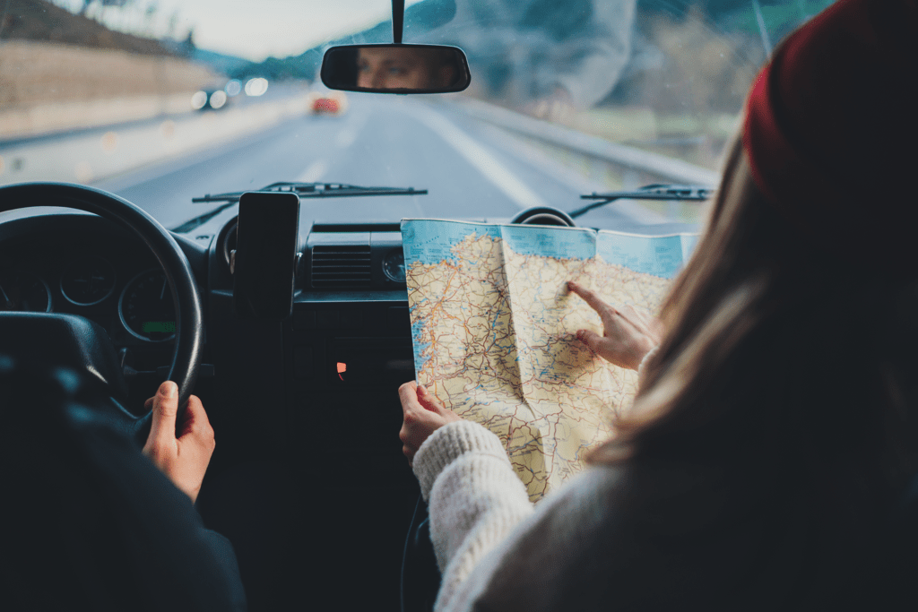 Two people on a roadtrip