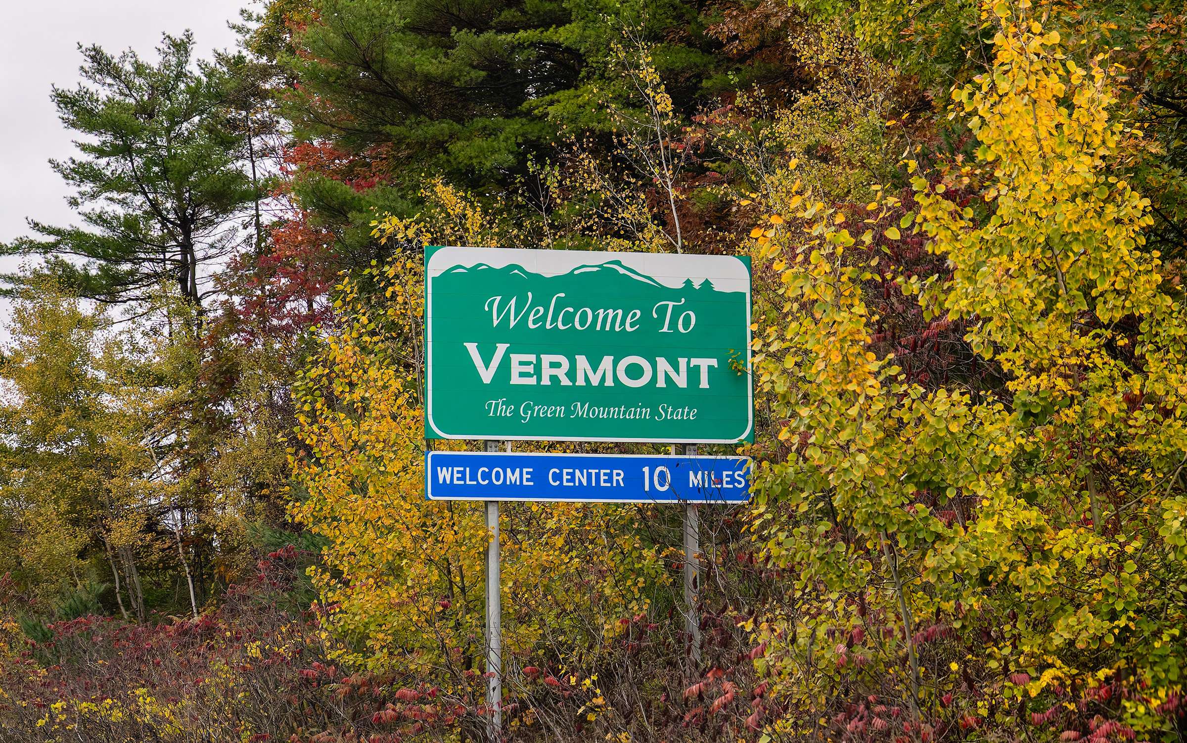 Welcome to Vermont sign