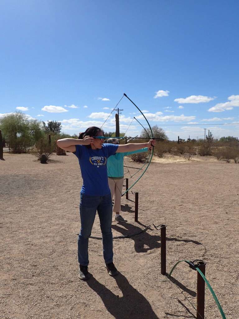 Erin doing archery