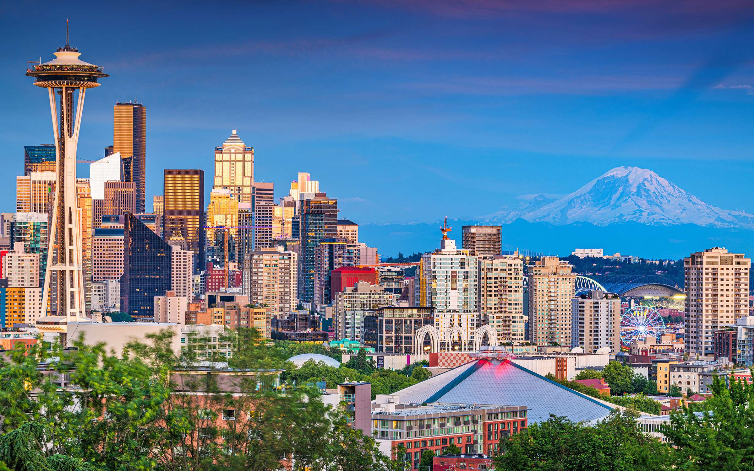 An aerial view of Seattle, Washington