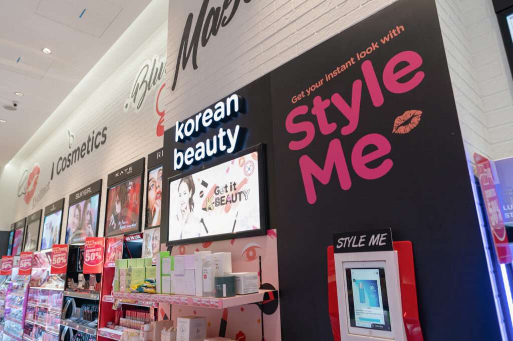 Korean Beauty products displayed in a store